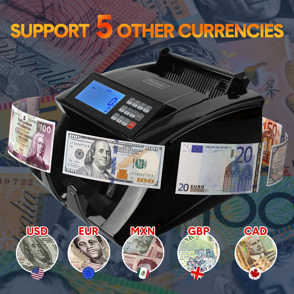 Auto Money Bill Counter Counting Machine Australia Notes with UV MG IR Detector