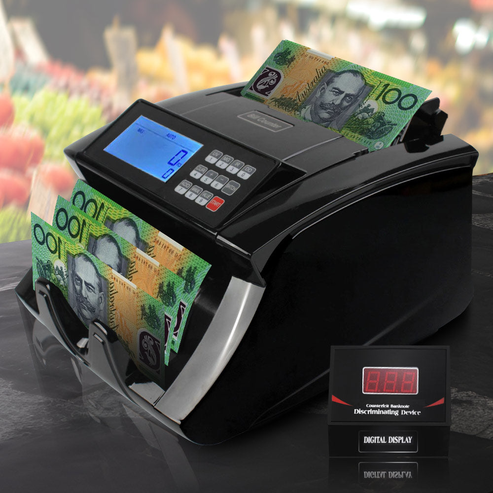 Auto Money Bill Counter Counting Machine Australia Notes with UV MG IR Detector
