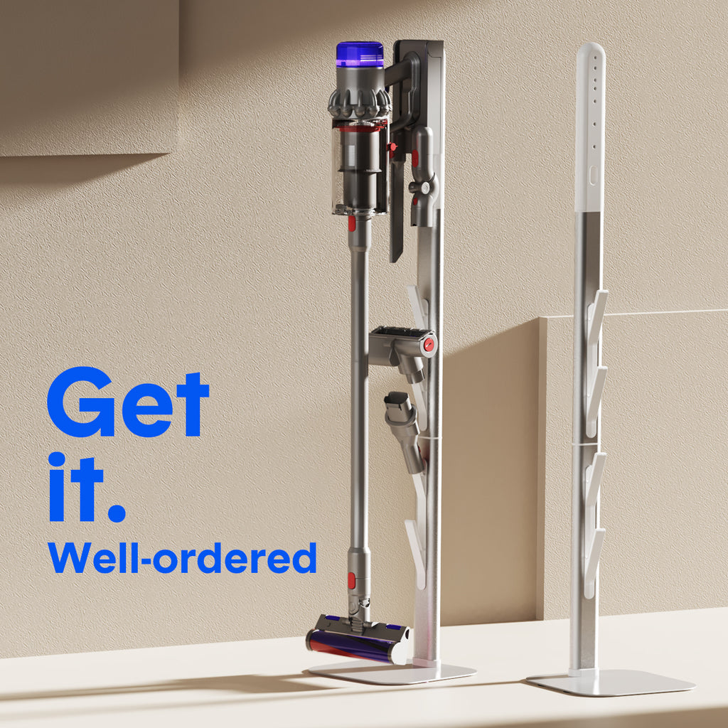 Mershine Vacuum Stand for Dyson G5 | Wall Mount Storage Holder & Docking Station | Compatible with Dyson V6-V15 (G5/V6/V7/V8/V10/V11/V12/V15) | Organizes 6-10 Accessories | Space-Saving