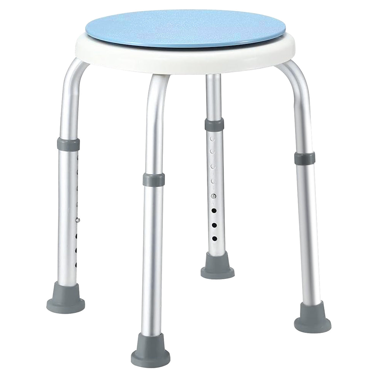 Mershine Adjustable Bath Shower Stool for Elderly Seniors - Height Adjustable Round Shower Bench Chair with Rotating Swivel Seat | Non-Slip Bathroom Safety Stool