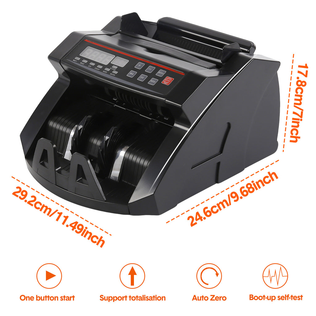 Mershine 2108 Black Australian Note Bill Counter - Automatic Money Cash Counting Machine for Australian Banknotes