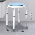 Mershine Adjustable Bath Shower Stool for Elderly Seniors - Height Adjustable Round Shower Bench Chair with Rotating Swivel Seat | Non-Slip Bathroom Safety Stool