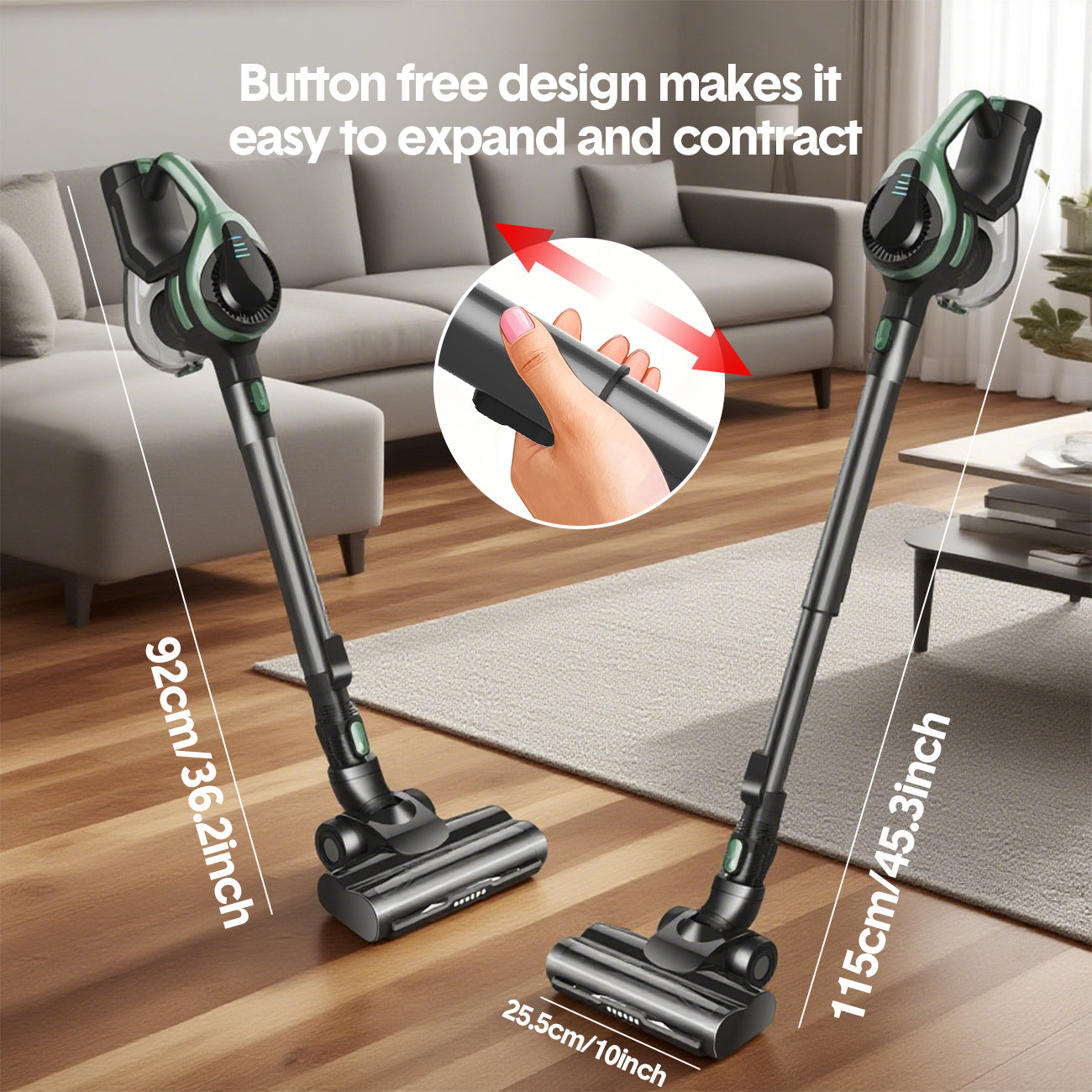 Mershine Cordless Vacuum Cleaner Stick Vacuum Self-Standing Powerful Vacuum CT5PRO