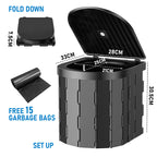 Mershine Foldable Portable Toilet Hiking Outdoor Travel Emergency Toilet Camping Black