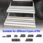 Mershine Caravan Double Step Pull Out Retractable Aluminum 2 Step RV Camper Aluminium