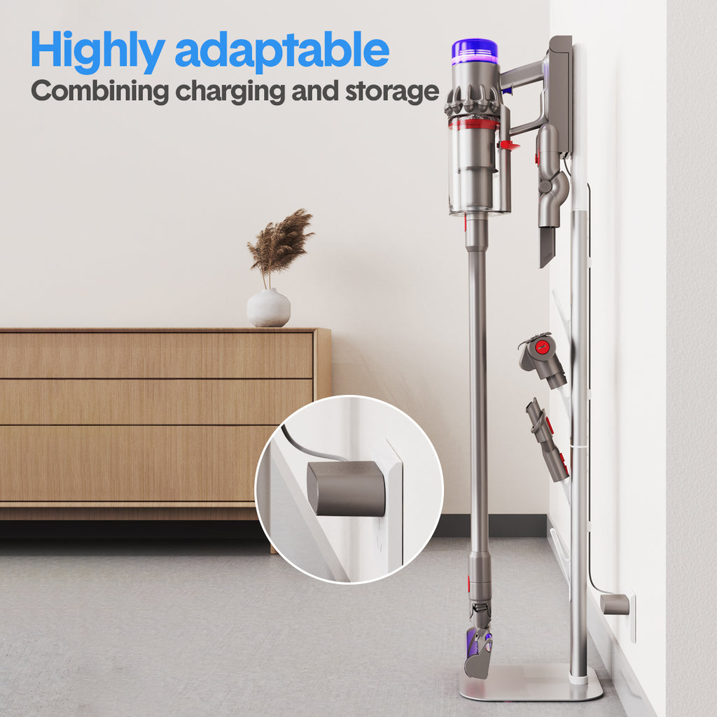Mershine Vacuum Stand for Dyson G5 | Wall Mount Storage Holder & Docking Station | Compatible with Dyson V6-V15 (G5/V6/V7/V8/V10/V11/V12/V15) | Organizes 6-10 Accessories | Space-Saving