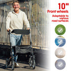 Mershine 4 Wheel Folding Rollator Walker Aluminium Walking Mobility Aid Lightweight