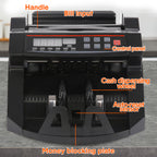 Mershine 2108 Black Australian Note Bill Counter - Automatic Money Cash Counting Machine for Australian Banknotes