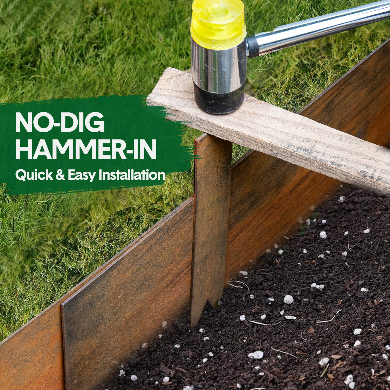 Mershine Garden 6 Pack Steel Landscape Edging w/Rust Patina Finish - 100CM x 20CM Strips Metal Border w/ 7 Clips & Gloves -Edge for Lawn Yard (600CM Total)