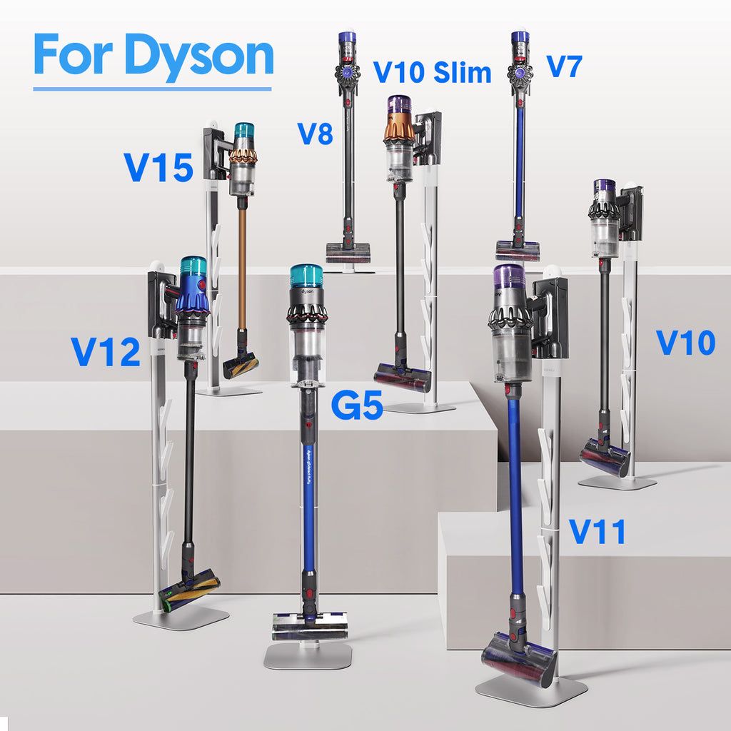 Mershine Vacuum Stand for Dyson G5 | Wall Mount Storage Holder & Docking Station | Compatible with Dyson V6-V15 (G5/V6/V7/V8/V10/V11/V12/V15) | Organizes 6-10 Accessories | Space-Saving