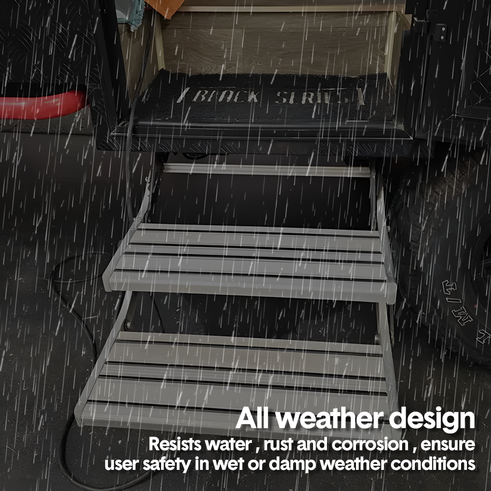 Mershine Caravan Double Step Pull Out Retractable Aluminum 2 Step RV Camper Aluminium