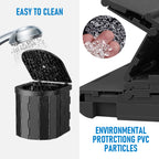 Mershine Foldable Portable Toilet Hiking Outdoor Travel Emergency Toilet Camping Black