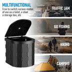 Mershine Foldable Portable Toilet Hiking Outdoor Travel Emergency Toilet Camping Black