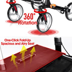 Mershine 4 Wheel Folding Rollator Walker Aluminium Walking Mobility Aid Lightweight