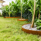 Mershine Garden 6 Pack Steel Landscape Edging w/Rust Patina Finish - 100CM x 20CM Strips Metal Border w/ 7 Clips & Gloves -Edge for Lawn Yard (600CM Total)