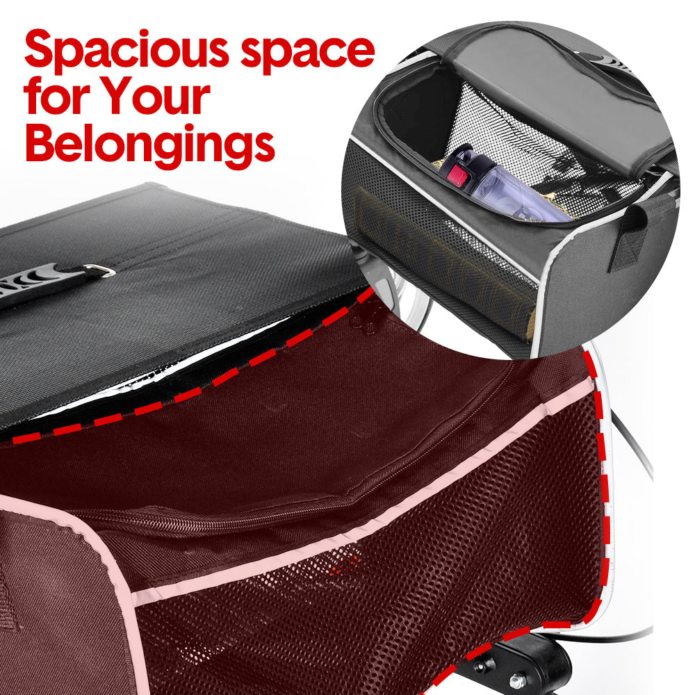 Mershine 4 Wheel Folding Rollator Walker Aluminium Walking Mobility Aid Lightweight