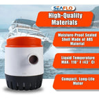 Mershine SEAFLO 12V 1100GPH Automatic Bilge Pump Marine Boat Auto Submersible Pump