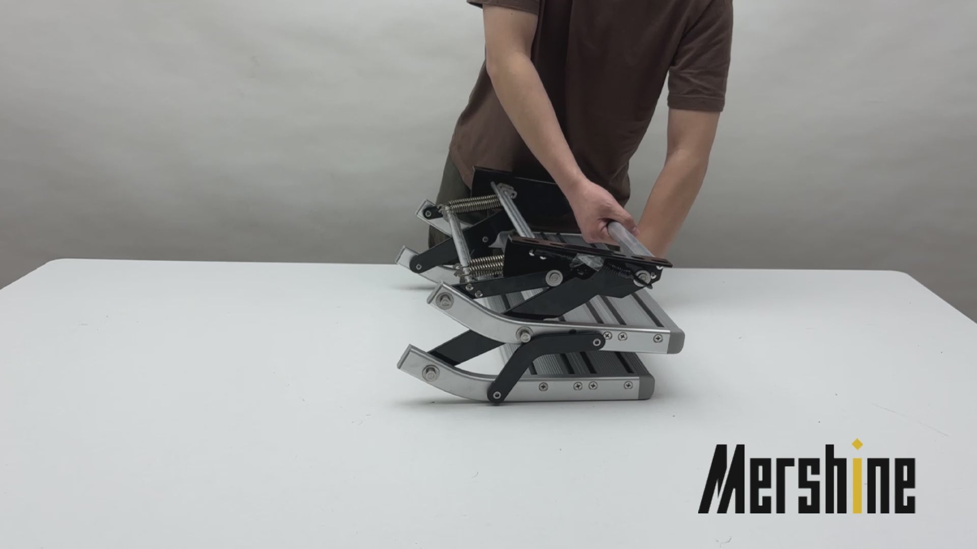 Mershine Caravan Double Step Pull Out Retractable Aluminum 2 Step RV Camper Aluminium